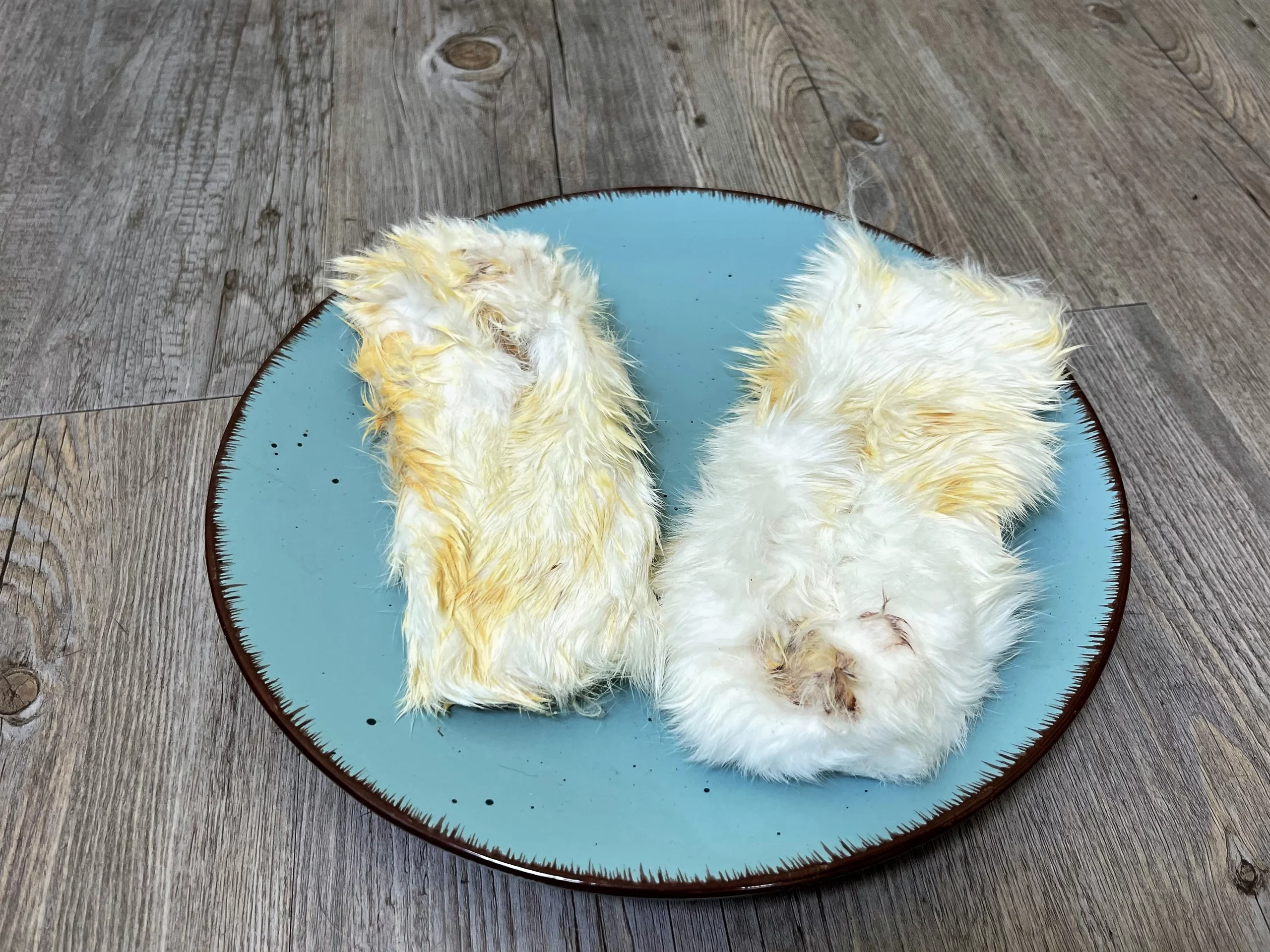 Piel de conejo con pelo