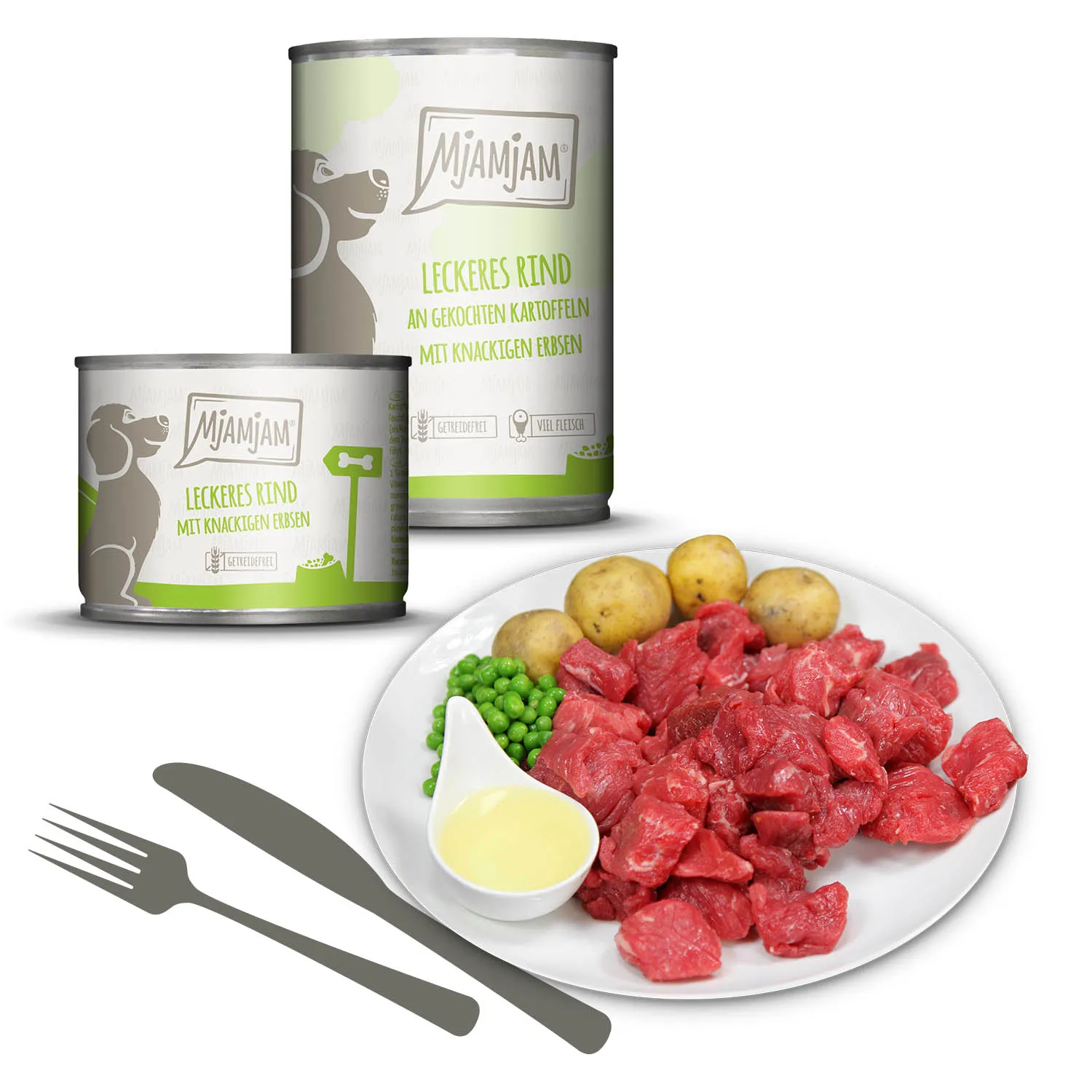MjAMjAM: ternera con patatas y guisantes 400gr