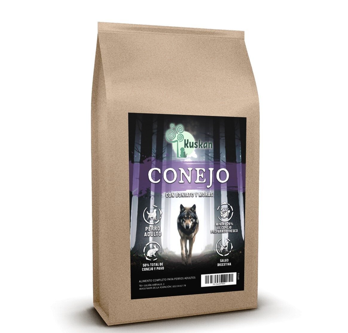 Kuskan Adulto Conejo y Pavo con Boniato y Moras