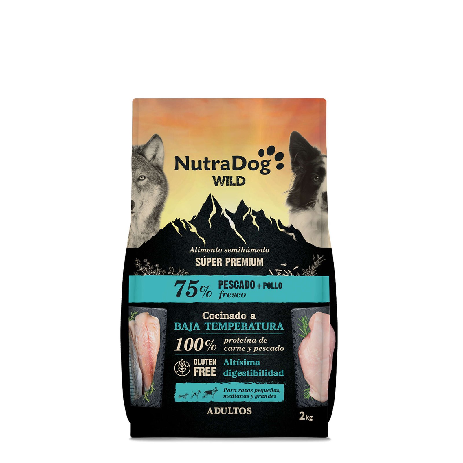 NutraDog WILD Pescado y Pollo – Piel sensible y activos